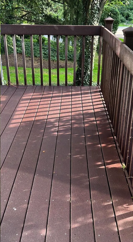 Clean, restored composite deck after Bin Bros deck cleaning in Elmhurst, IL