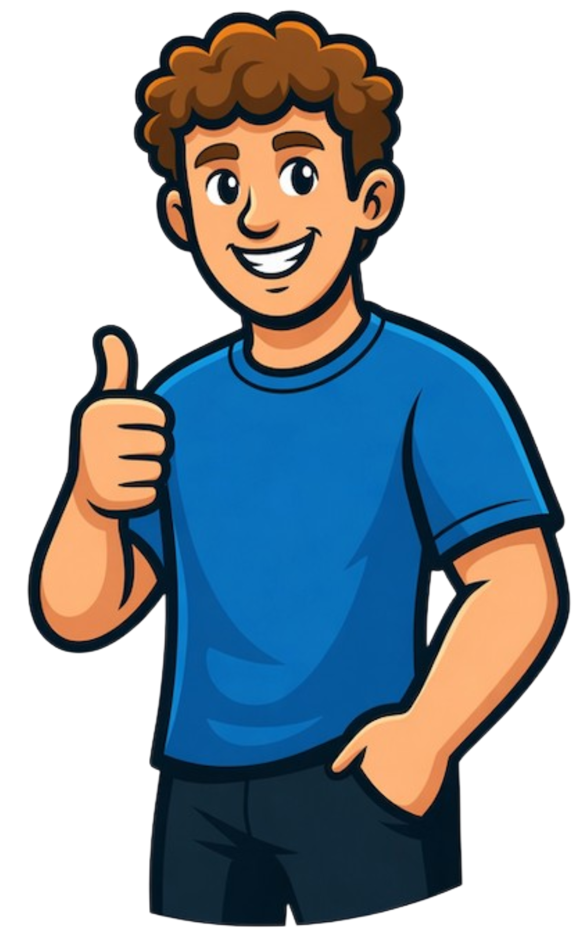Cristian Falco cartoon character giving a thumbs up